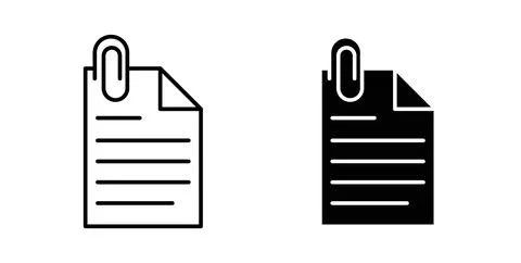 Attach document icon vector art Illustrations Stock Illustration