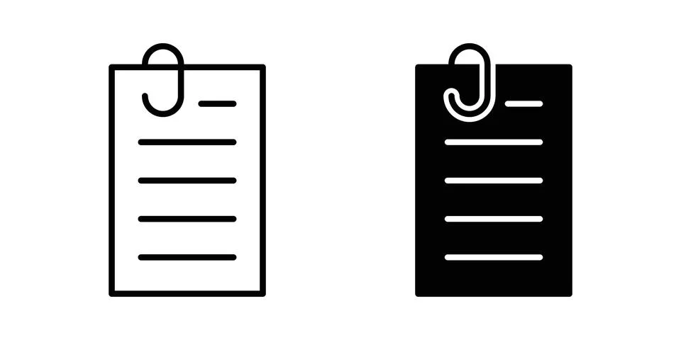 Attach document icon vector, illustration icon set Stock Illustration