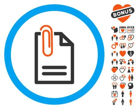Attach Document Pictograph With Bonus イラスト素材
