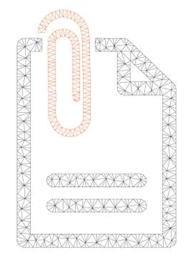 Attach Document Polygonal Frame Vector Mesh Illustration 스톡 일러스트
