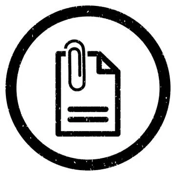 Attach Document Rounded Grainy Icon Stock Illustration