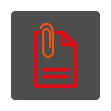 Attach Document Rounded Square Button Stock Illustration