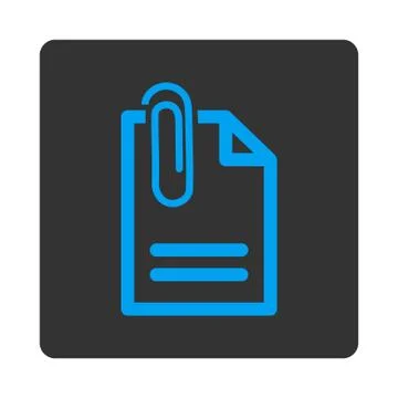 Attach Document Rounded Square Button Stock Illustration