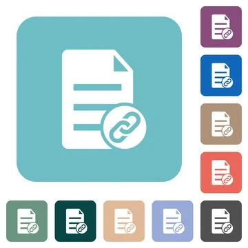 Attach document rounded square flat icons Stock Illustration