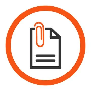 Attach Document Rounded Vector Icon Stock Illustration