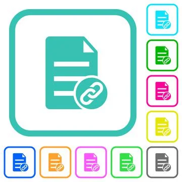 Attach document solid vivid colored flat icons Illustrazione stock