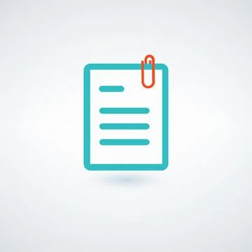 Attach Document vector icon. Style is bicolor flat symbol, smooth blue colors Stock Illustration