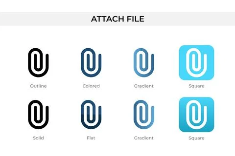 Attach File icon in different style. Attach File vector icons designed in o.. Stock Illustration