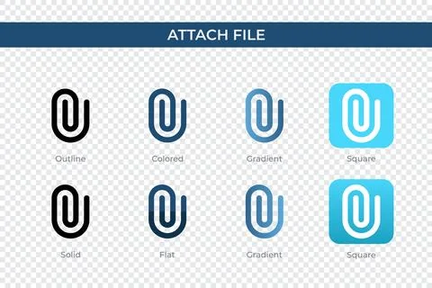 Attach File icon in different style. Attach File vector icons designed in o.. Stock Illustration