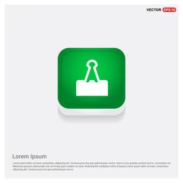 Attach Paper Icon Green Web Button Stock Illustration