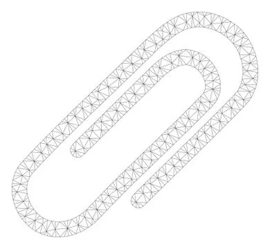 Attach Paperclip Polygonal Frame Vector Mesh Illustration 스톡 일러스트