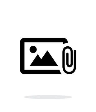 Attach photo icon on white background. Stock Illustration