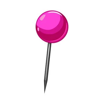 Attach push pin cartoon vector illustration Stock Illustration