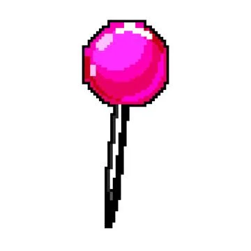 Attach push pin game pixel art vector illustration Stock Illustration