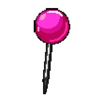 Attach push pin pixel art vector illustration sign Stock Illustration