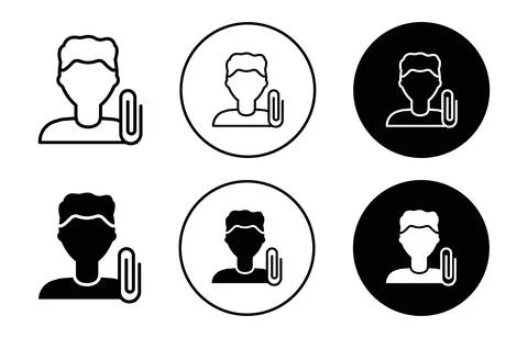 Attach resume icon Outline flat Icon Illustrazione stock