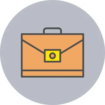 Attache Case Line Filled Circle Icon Stock Illustration