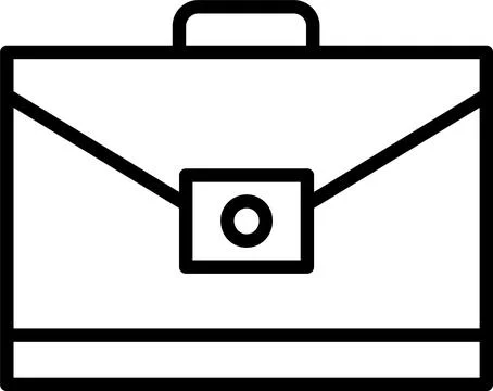 Attache Case Line Icon Design Stock Illustration