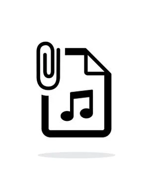 Attached Audio file icon on white background. Stock Illustration