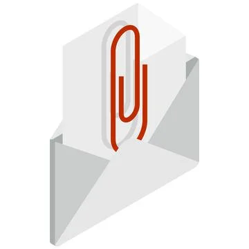Attached document to email icon Stock Illustration