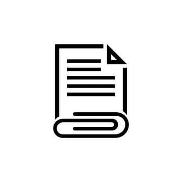 Attached Document, File and Clip Vector Icon Stock Illustration