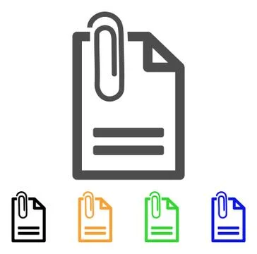 Attached Document Flat Icon Stock Illustration