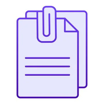 Attached document flat icon. Papers with clip blue icons in trendy flat style Stock Illustration