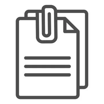 Attached document line icon. Papers with clip vector illustration isolated on Stock Illustration