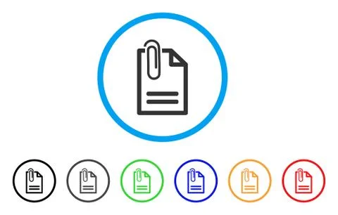 Attached Document Rounded Icon Stock Illustration