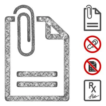 Attached Document Web Vector Mesh Illustration Stock Illustration