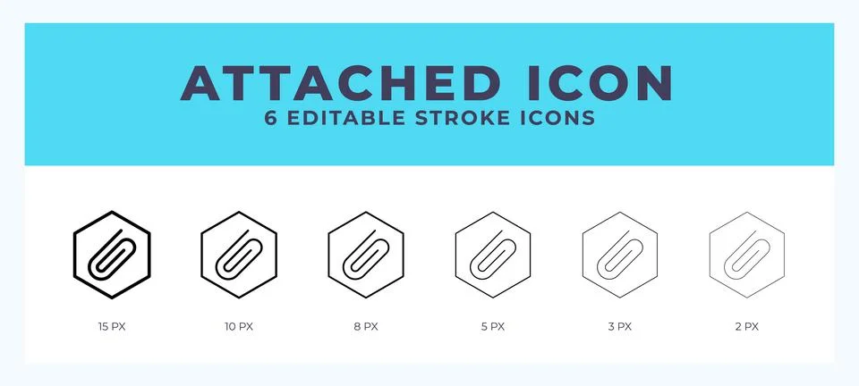 Attached icon. Regular line. Thin line. Bold line. Vector illustration. Stock Illustration