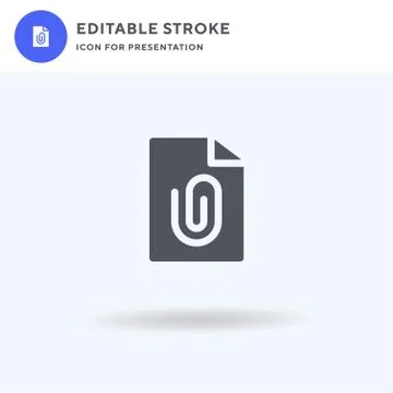 Attached icon vector, filled flat sign, solid pictogram isolated on white, lo Illustrazione stock