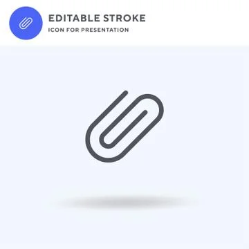 Attached icon vector, filled flat sign, solid pictogram isolated on white, logo Illustrazione stock