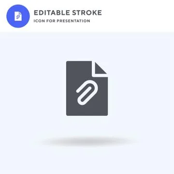 Attached icon vector, filled flat sign, solid pictogram isolated on white, logo 스톡 일러스트