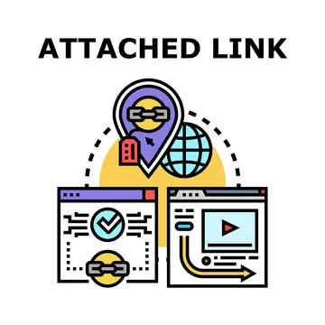 Attached link global network digital communication concept イラスト素材