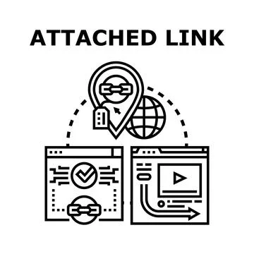 Attached link global network digital communication concept Illustrazione stock