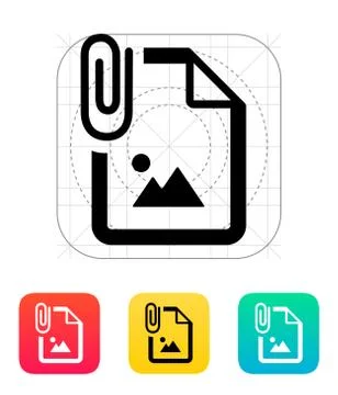 Attached Photo file icon. Stock Illustration