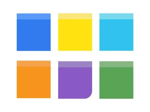 Attached sticky note paper. Colored announcement sticker Illustrazione stock