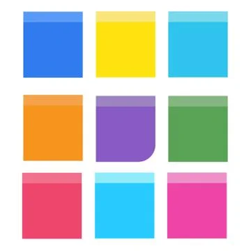 Attached sticky note paper. Colored announcement sticker vector Stock Illustration