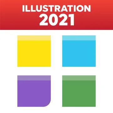 Attached sticky note paper. Colored announcement sticker vector Stock Illustration