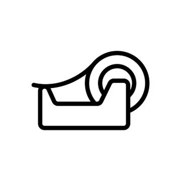 Attached tape holder icon vector outline illustration Stock Illustration