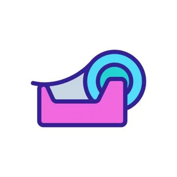 Attached tape holder icon vector outline illustration Ilustración de archivo