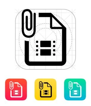 Attached Video file icon Stock-Illustration