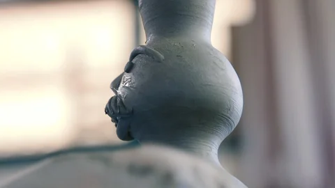 Attaching clay's decorations on a vase Stock Footage 87031460