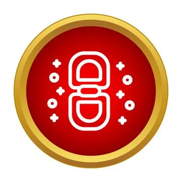 Attaching connection icon magnet with red background Stock Illustration