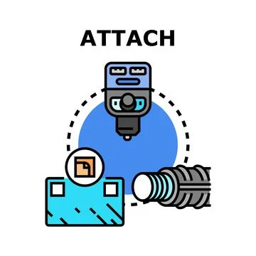 Attaching different elements illustration with connecting devices Stockillustratie