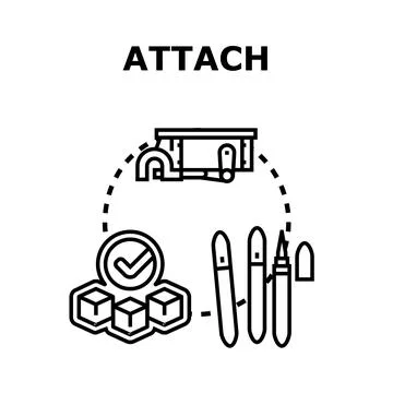 Attaching documents and items with various tools concept Stock Illustration