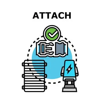 Attaching electrical components connecting system concept Stock Illustration