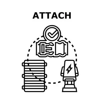 Attaching electrical components connecting system concept Stock Illustration