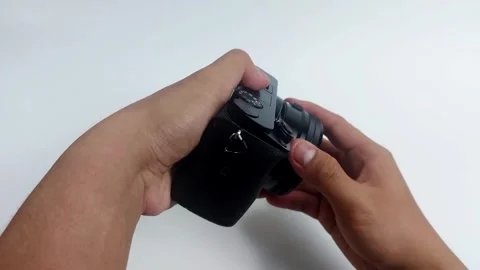 Attaching a Lens to a Mirrorless Camera Stock Footage 292785445